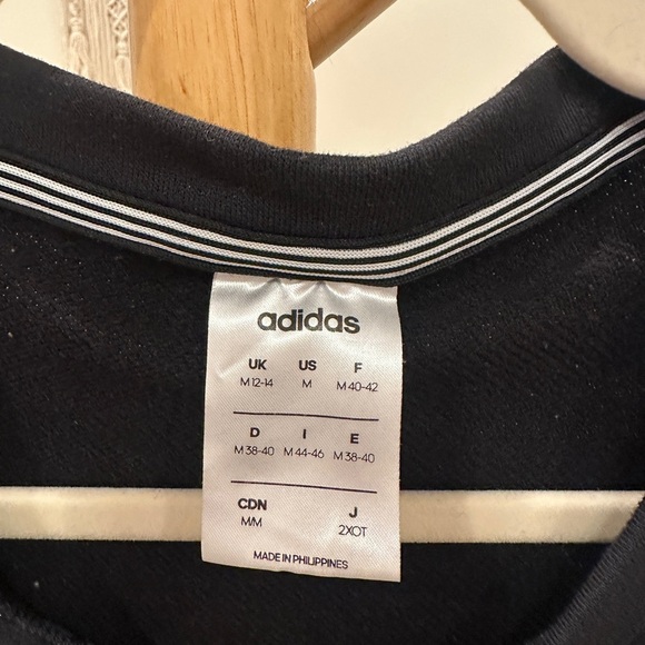 Adidas Black 3-Stripe Crewneck Sweatshirt Women’s Medium - Picture 2 of 3
